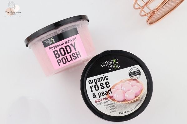 Tẩy da chết body Organic Shop – Rose & Pearl