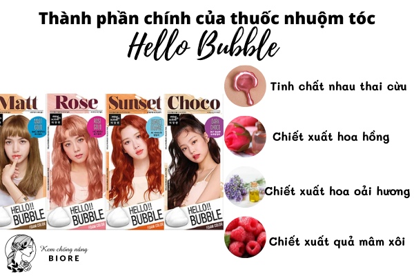 Review thuốc nhuộm tóc Hello Bubble về thành phần