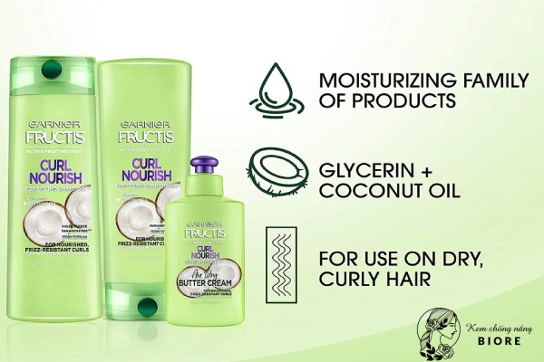 Garnier Fructis Curl Nourish Shampoo là dầu gội không chứa sulfate có