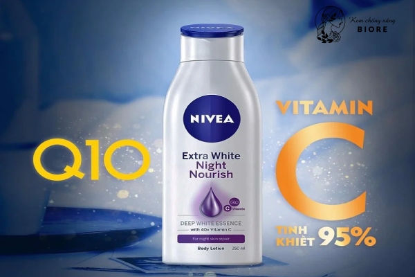 Vitamin C là thành phần chủ yếu trong sữa dưỡng thể Nivea